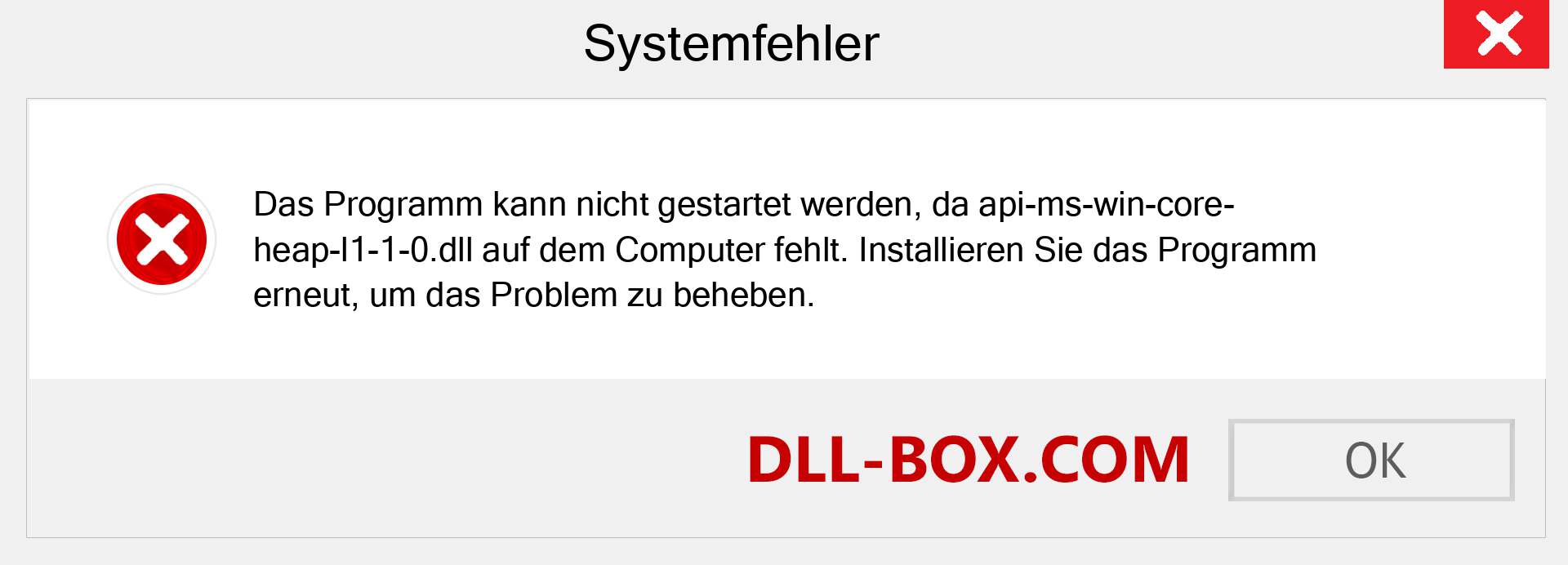 api-ms-win-core-heap-l1-1-0.dll-Datei fehlt?. Download für Windows 7, 8, 10 - Fix api-ms-win-core-heap-l1-1-0 dll Missing Error unter Windows, Fotos, Bildern