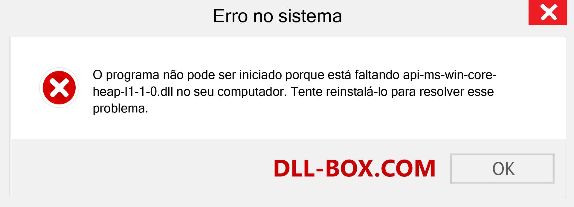 Arquivo api-ms-win-core-heap-l1-1-0.dll ausente ?. Download para Windows 7, 8, 10 - Correção de erro ausente api-ms-win-core-heap-l1-1-0 dll no Windows, fotos, imagens